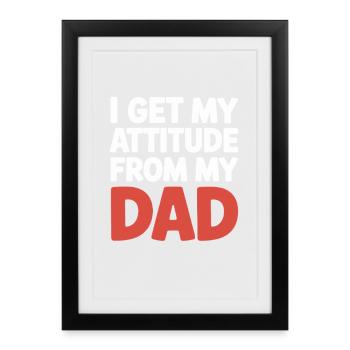 Humour cadeau papa pour la fête des pères - Affiche encadrée (27 × 37 cm) - noir - Devant