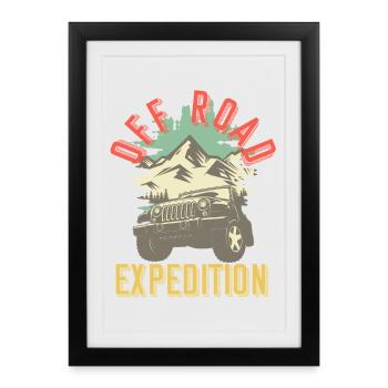 Projet cadeau d’aventure pour une expédition tout-terrain - Affiche encadrée (27 × 37 cm) - noir - Devant