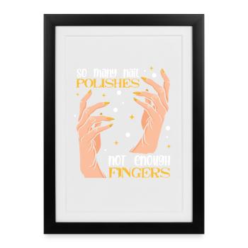 Designer de manucures Salon de manucure cosmétiques - Affiche encadrée (27 × 37 cm) - noir - Devant