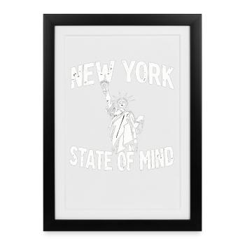 New York State of Mind Vintage NYC - Affiche encadrée (27 × 37 cm) - noir - Devant
