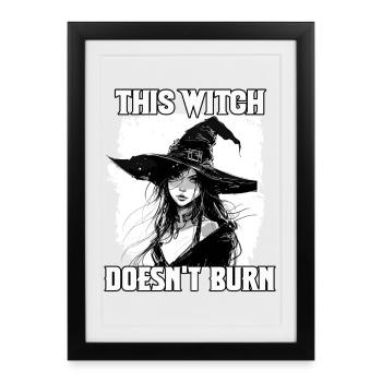Pretty Witch T pour les fans d’Halloween : Sorcellerie Wicca - Affiche encadrée (27 × 37 cm) - noir - Devant