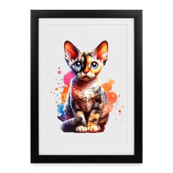 Devon Rex Gift - Framed poster (27 × 37 cm) - black - Front
