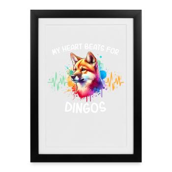 Ligne du cœur du chien sauvage australien - Affiche encadrée (27 × 37 cm) - noir - Devant