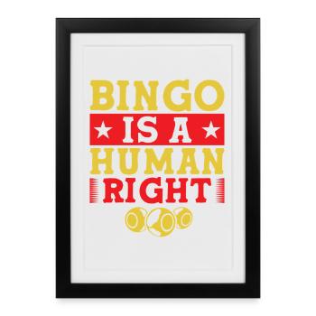Bingo Game Is A Human Right Bingo - Framed poster (27 × 37 cm) - black - Front