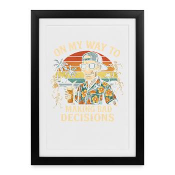 L’humour des fêtes en route vers de mauvaises décisions - Affiche encadrée (27 × 37 cm) - noir - Devant