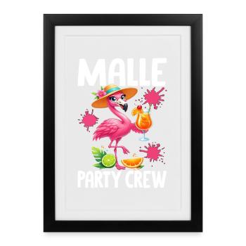 Équipe de la Malle Party Flamingo - Affiche encadrée (27 × 37 cm) - noir - Devant