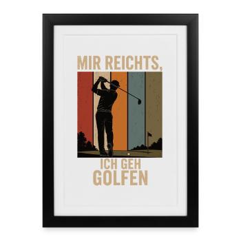 I've Had Enough I'm Going Golfing Retro Golfer Shirt - Framed poster (27 × 37 cm) - black - Front