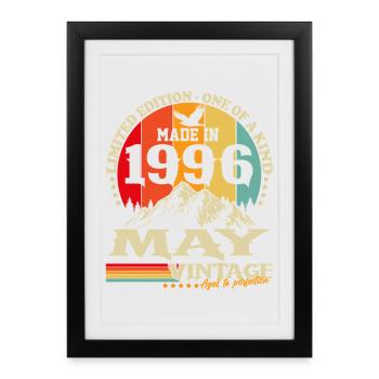 May 1996 Vintage Born Birthday Gift - Framed poster (27 × 37 cm) - black - Front