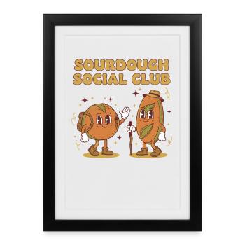 Pain au levain Social Club Pain Levain - Affiche encadrée (27 × 37 cm) - noir - Devant