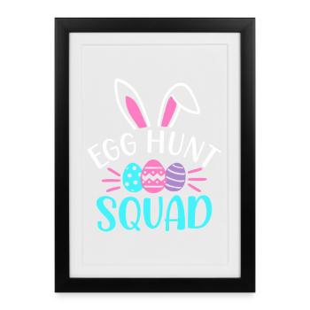 Escouade de chasse aux œufs - Affiche encadrée (27 × 37 cm) - noir - Devant