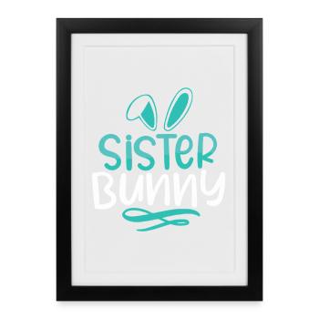 Logo fantaisiste de Sister Bunny - Affiche encadrée (27 × 37 cm) - noir - Devant