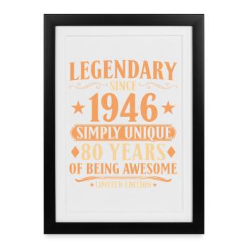 Légendaire depuis 1946 - 80e anniversaire - Affiche encadrée (27 × 37 cm) - noir - Devant