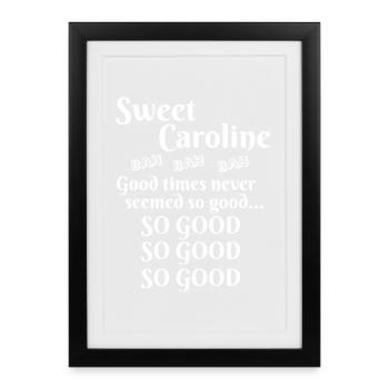 Nom nostalgique Typographie Imprimé - Affiche encadrée (27 × 37 cm) - noir - Devant