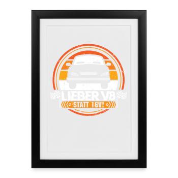 Tuner Tuning Auto Kfz Motorsport Turbo Spruch - Affiche encadrée (27 × 37 cm) - noir - Devant