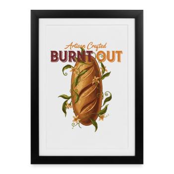Boulanger au pain au levain Artisan épuisé - Affiche encadrée (27 × 37 cm) - noir - Devant