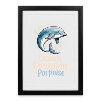 Gardien de l’océan par Porpoise Schweinswal - Affiche encadrée (27 × 37 cm) - noir - Devant