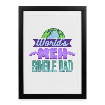 Père célibataire Père célibataire - Affiche encadrée (27 × 37 cm) - noir - Devant