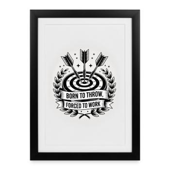 Conception de fléchettes pour joueurs de fléchettes pour les fans de fléchettes - Affiche encadrée (27 × 37 cm) - noir - Devant