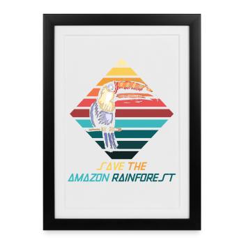 Sava – Sauver la forêt tropicale - Affiche encadrée (27 × 37 cm) - noir - Devant