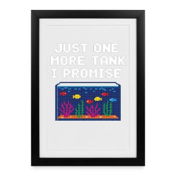 Joueur d’aquarium qui dit poisson - Affiche encadrée (27 × 37 cm) - noir - Devant