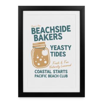 sourdough Bread Baking Beachside Bakers Yeasty - Framed poster (27 × 37 cm) - black - Front