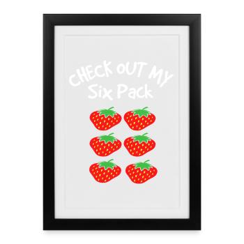 T-shirt graphique en pack de fraises - Affiche encadrée (27 × 37 cm) - noir - Devant
