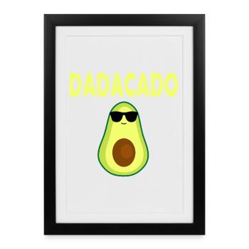 DADACADO Avocat avec lunettes de soleil - Affiche encadrée (27 × 37 cm) - noir - Devant
