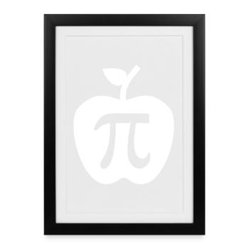 Pi Apple Minimalist Logo - Framed poster (27 × 37 cm) - black - Front