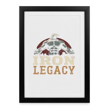 Vintage Gym Bodybuilding Eagle Retro Strength Fitness - Framed poster (27 × 37 cm) - black - Front