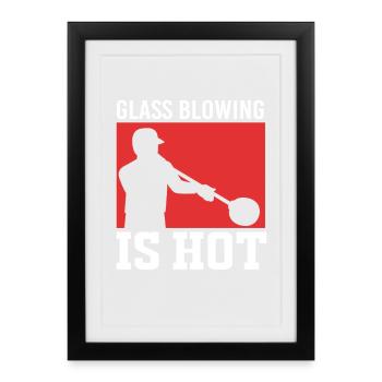 Glassblowing Glass - Framed poster (27 × 37 cm) - black - Front