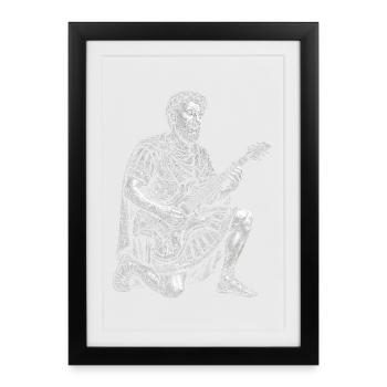 Marcus Aurelius plays guitar - Framed poster (27 × 37 cm) - black - Front