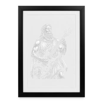 Zeus joue de la guitare - Affiche encadrée (27 × 37 cm) - noir - Devant