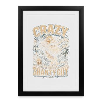 Chanton de chansons marines Le fou du bilang - Affiche encadrée (27 × 37 cm) - noir - Devant