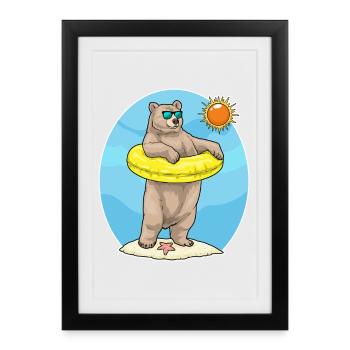 Été de la baignée de Bear Beach - Affiche encadrée (27 × 37 cm) - noir - Devant