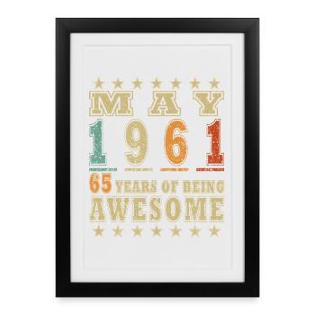 Légende de l’anniversaire de mai 1961 - Affiche encadrée (27 × 37 cm) - noir - Devant