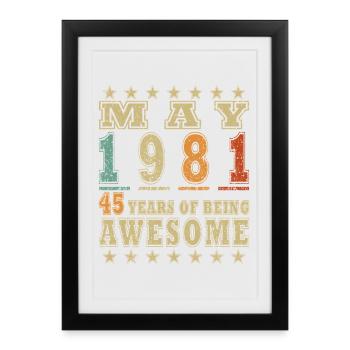 Mai 1981 : 45 ans d’Awesome - Affiche encadrée (27 × 37 cm) - noir - Devant