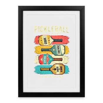  Funny Was That Out? Retro Pickleball Paddle - Gerahmtes Poster (27 × 37 cm) - Schwarz - Vorne