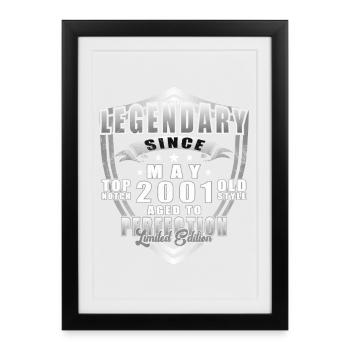 Vintage May 2001 Birthday - Framed poster (27 × 37 cm) - black - Front