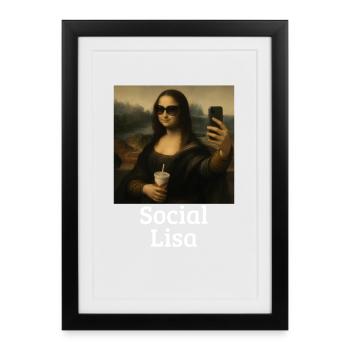 Lisa Leonardo Da Vinci Influencer Mona L - Framed poster (27 × 37 cm) - black - Front