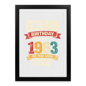 63 Year Old Birthday Legend 1963 - Vintage - Framed poster (27 × 37 cm) - black - Front