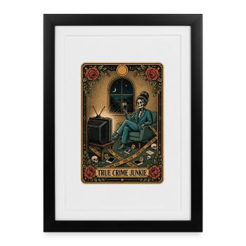 True Crime Junkie Tarot Card Mystery - Framed poster (27 × 37 cm) - black - Front