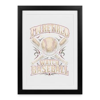 Pensioners: Watching baseball - Framed poster (27 × 37 cm) - black - Front