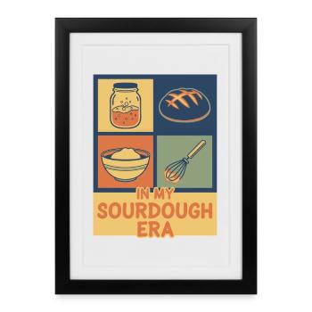 Pain au levain boulanger : mon ère du pain au levain - Affiche encadrée (27 × 37 cm) - noir - Devant
