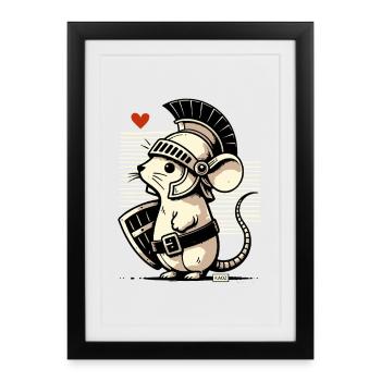 Roman Mouse Gladiator - Framed poster (27 × 37 cm) - black - Front