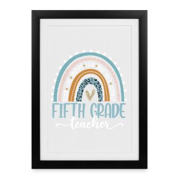 Fifth Grade Teacher Rainbow - Framed poster (27 × 37 cm) - black - Front