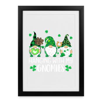 Gnomies St Patrick Trio - Affiche encadrée (27 × 37 cm) - noir - Devant