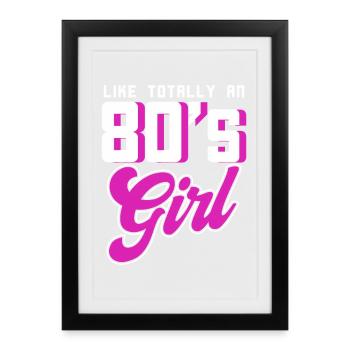 80s Neon Girl Retro Tee - Framed poster (27 × 37 cm) - black - Front
