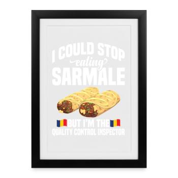  Sarmale Control Inspector Romanian Snack Dish - Framed poster (27 × 37 cm) - black - Front