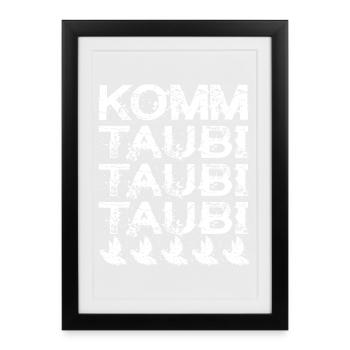 Colombophile qui dit un chuchoteur de pigeons drôle - Affiche encadrée (27 × 37 cm) - noir - Devant