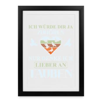 Taubenflüsterer brieftaubenzucht Taubenzüchter - Gerahmtes Poster (27 × 37 cm) - Schwarz - Vorne